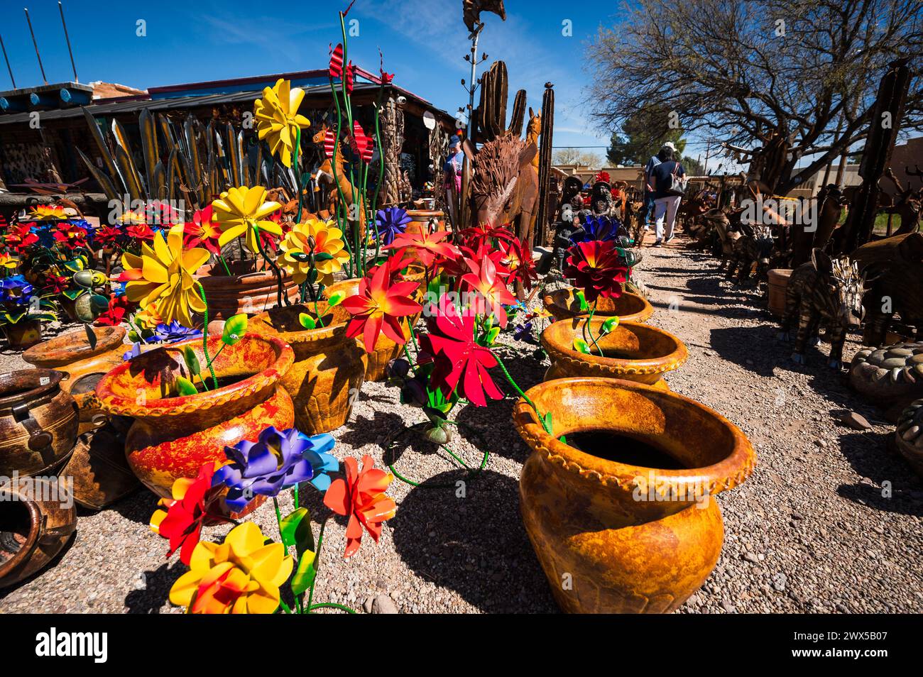 Outdoor art gallery and craft market. Tubac Arizona, USA Stock Photo