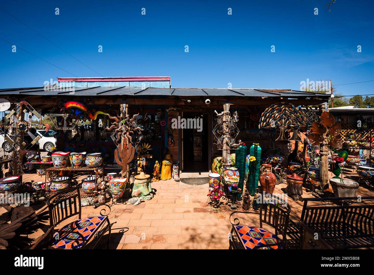 Outdoor art gallery and craft market. Tubac Arizona, USA Stock Photo