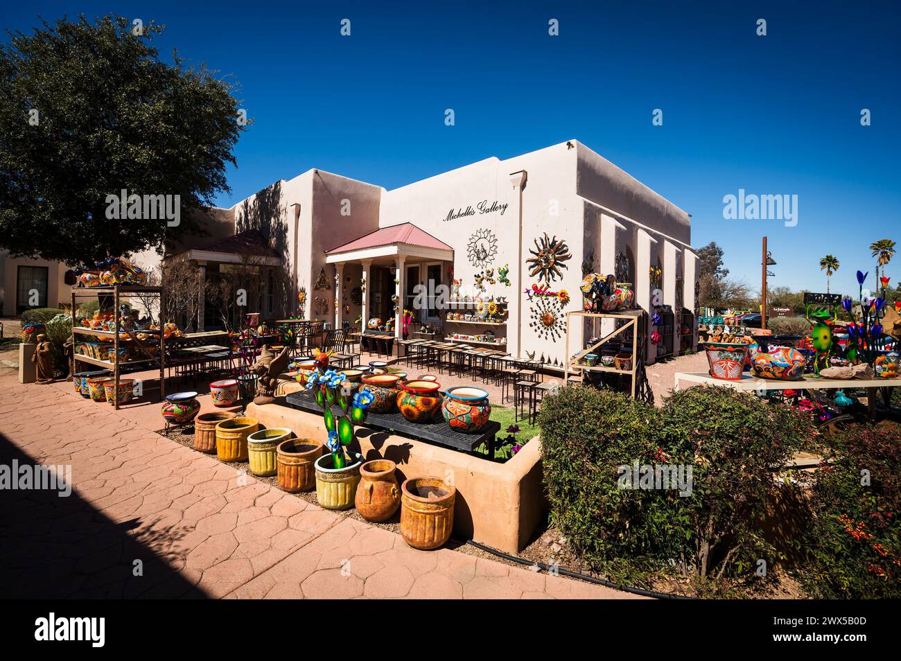 Outdoor art gallery and craft market. Tubac Arizona, USA Stock Photo