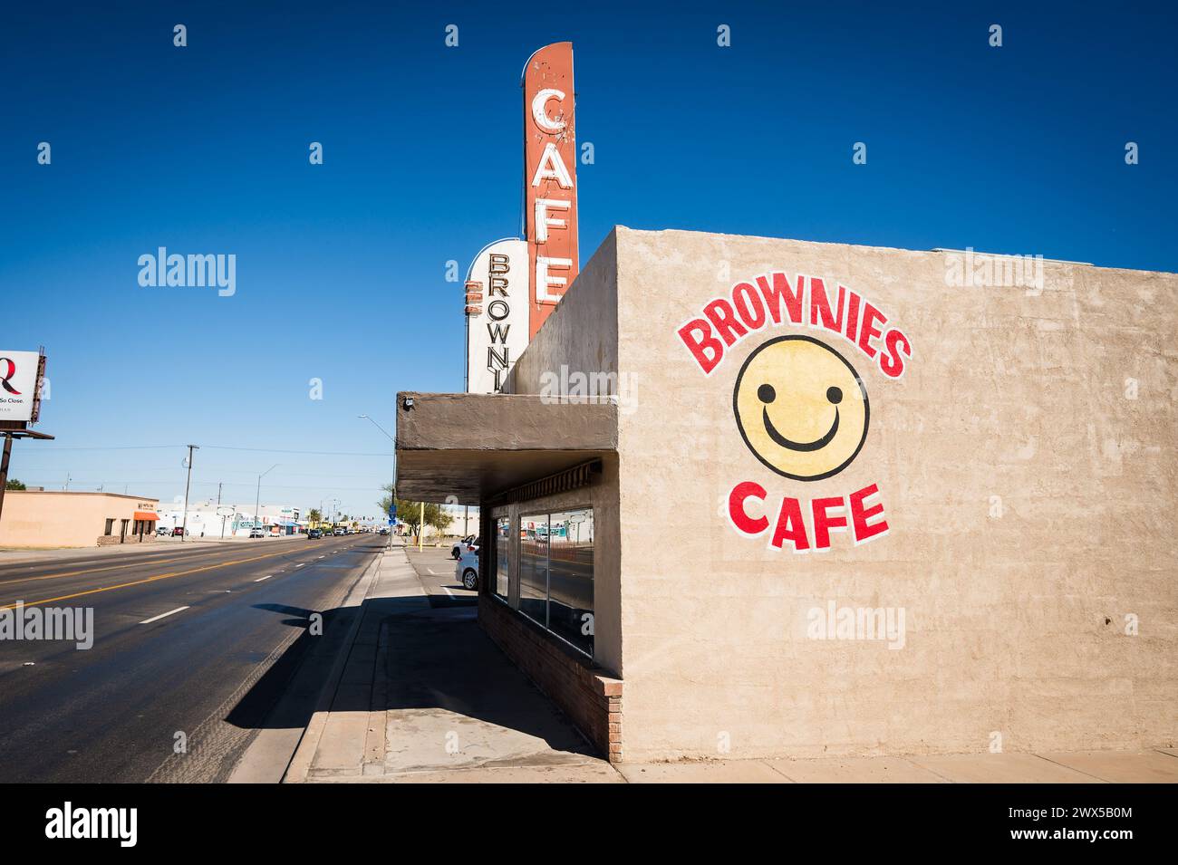 Famous Yuma diner Brownies Cafe.  Downtown Yuma Arizona, USA. Stock Photo