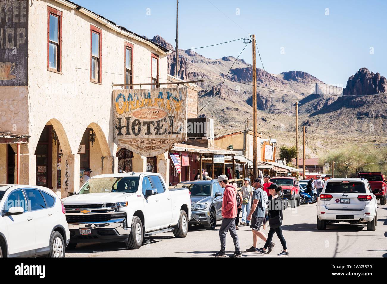 The historic gold mining town of Oatman Arizona, USA Stock Photo - Alamy