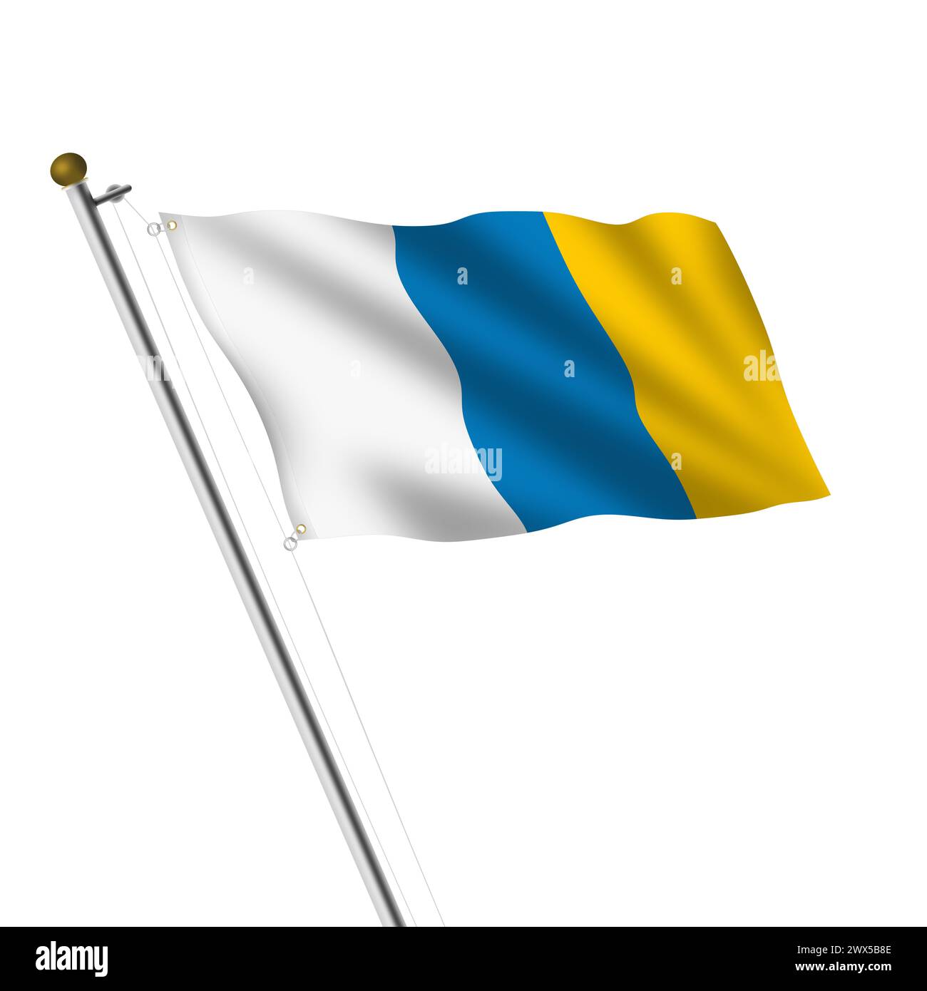 Canary Islands Flagpole 3d illustration Stock Photo - Alamy