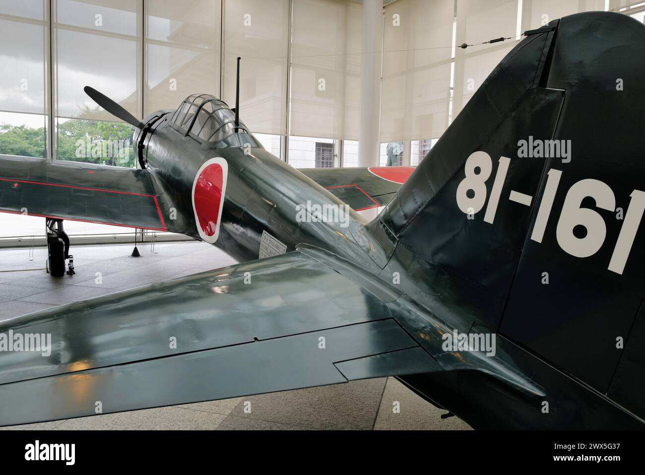 A WWII Japanese Zero fighter aircraft display in Yushukan Museum in ...
