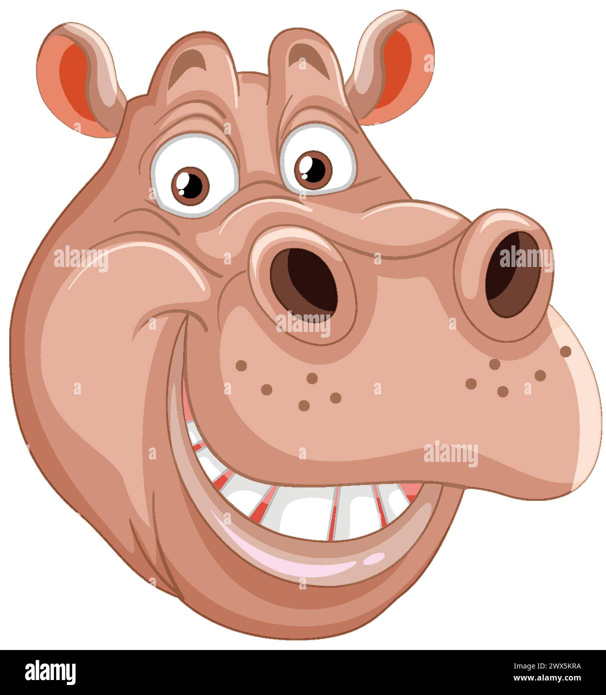 Vector illustration of a smiling hippo head Stock Vector Image & Art ...