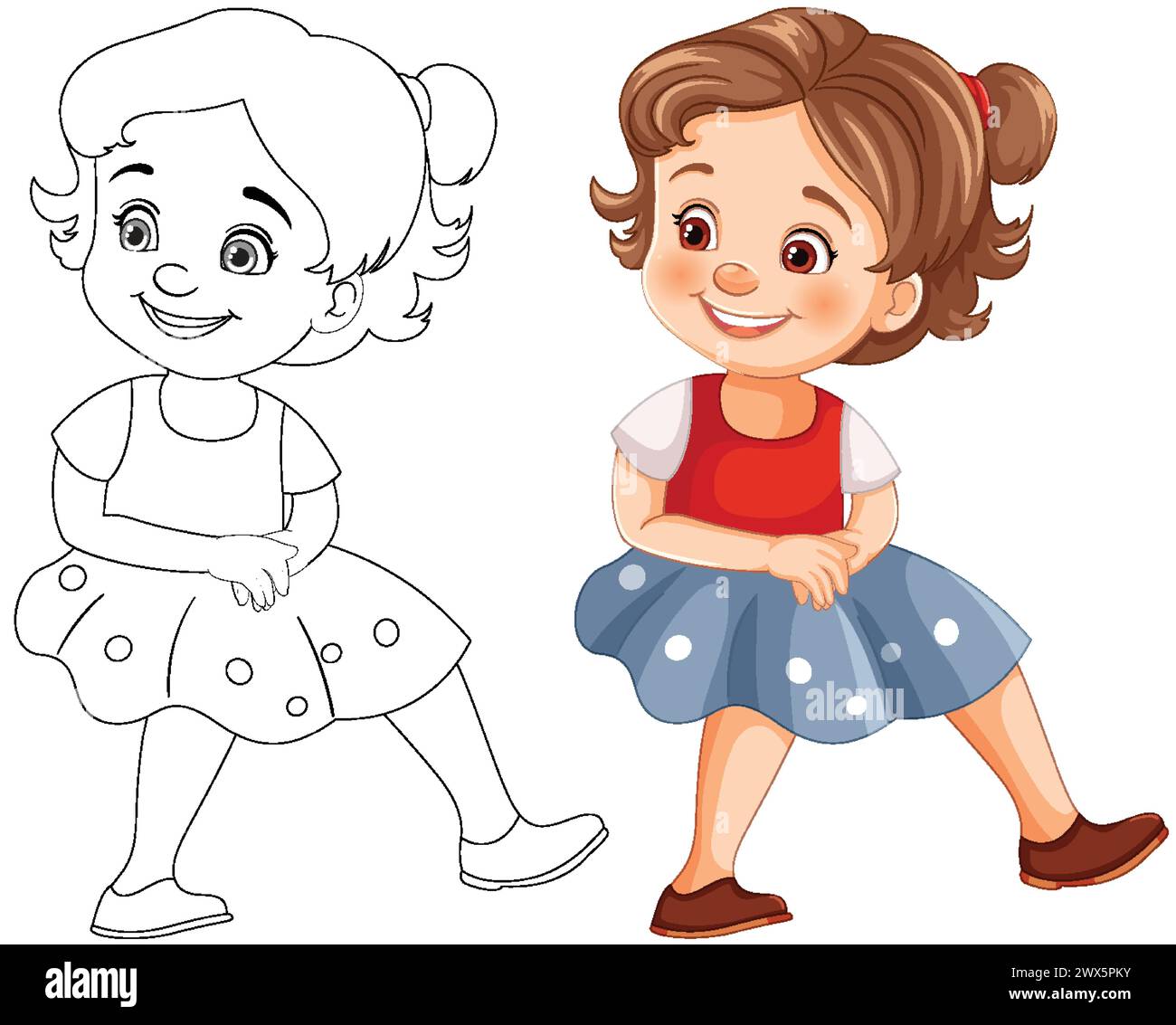 Vector illustration of a happy young girl Stock Vector Image & Art - Alamy