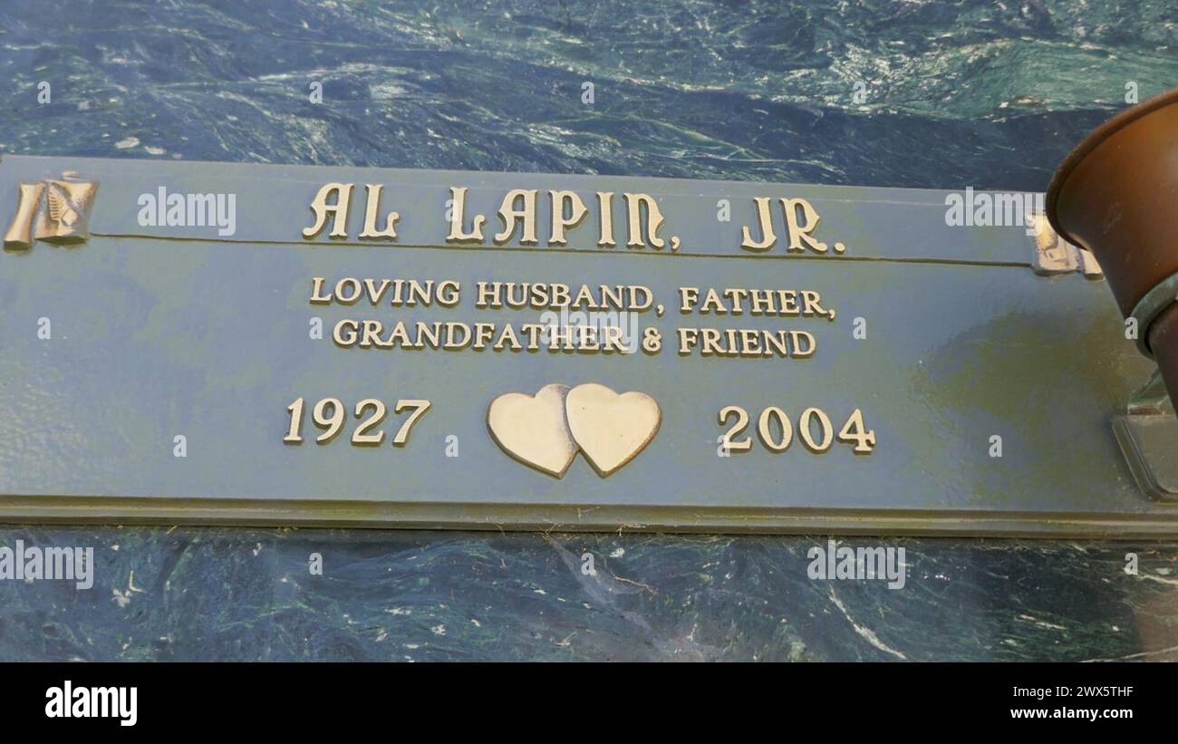 Mission Hills, California, USA 26th March 2024 International House of Pancakes Founder Al Lapin Jr. Grave in Judith Mausoleum at Eden Memorial Park on March 26, 2024 in Mission Hills, California, USA. Photo by Barry King/Alamy Stock Photo Stock Photo