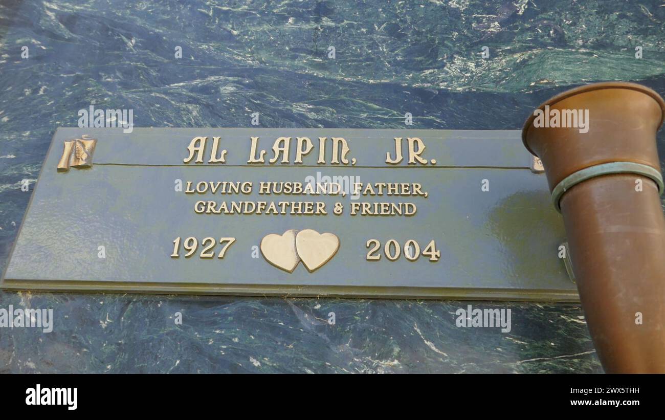 Mission Hills, California, USA 26th March 2024 International House of Pancakes Founder Al Lapin Jr. Grave in Judith Mausoleum at Eden Memorial Park on March 26, 2024 in Mission Hills, California, USA. Photo by Barry King/Alamy Stock Photo Stock Photo