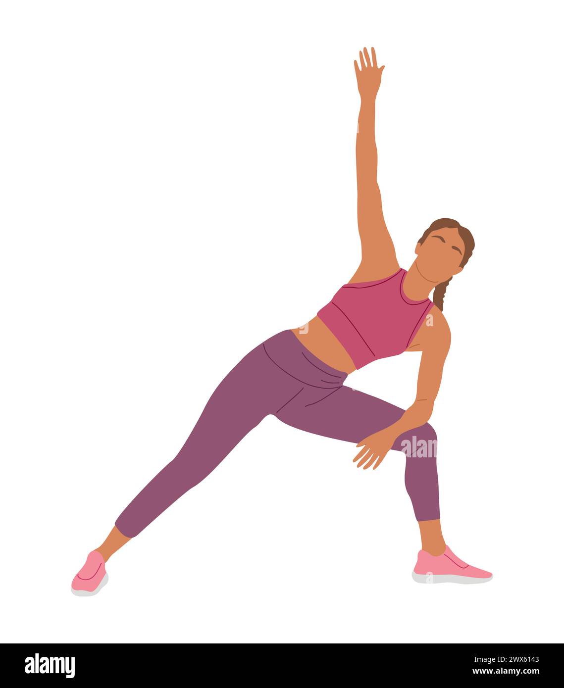 Sportive young woman doing fitness exercise vector Stock Vector