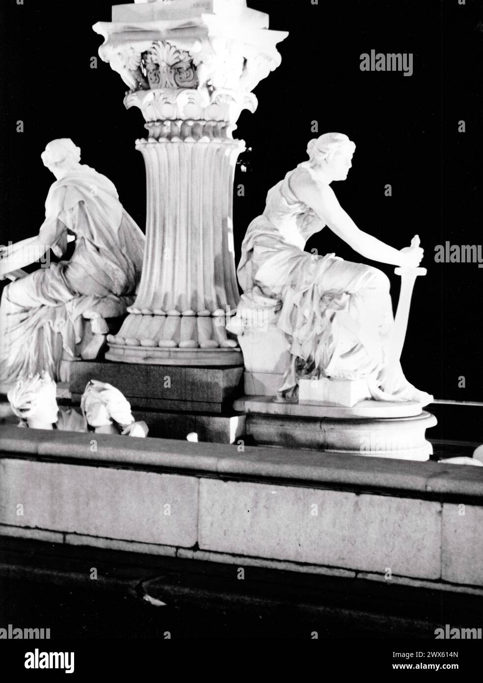 Pallas Athene Fountain, Austrian Parliament Building, Austria, 1956 Stock Photo