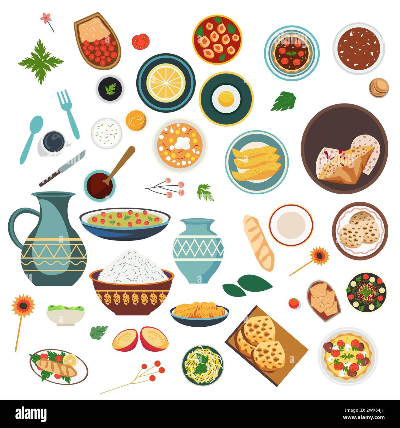 Illustration of Nowruz Food Elements Stock Vector