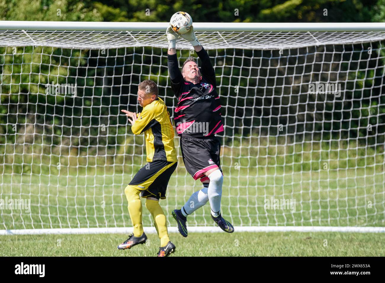 Rob Lamarr, TV presenter, taking part in a charity celebrity football ...