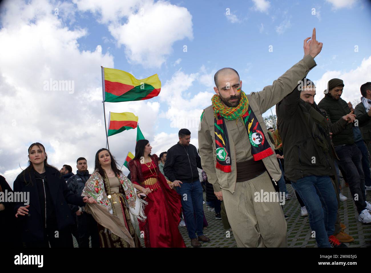 Newroz celebration, Rebstockpark, Frankfurt, Germany, March 23, 2024