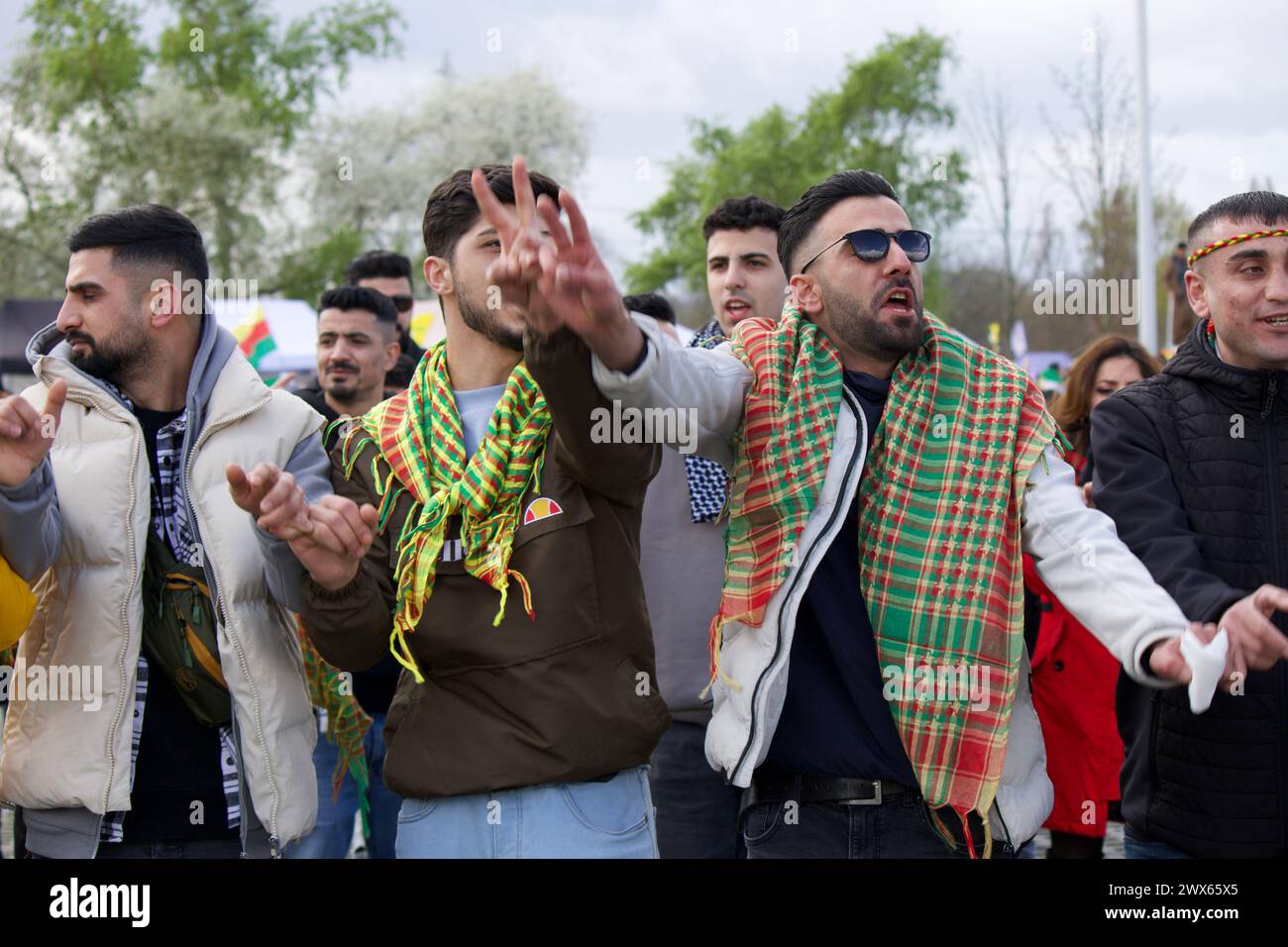 Newroz celebration, Rebstockpark, Frankfurt, Germany, March 23, 2024