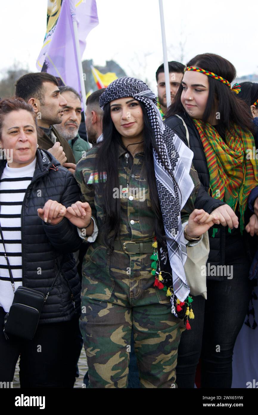 Newroz celebration, Rebstockpark, Frankfurt, Germany, March 23, 2024