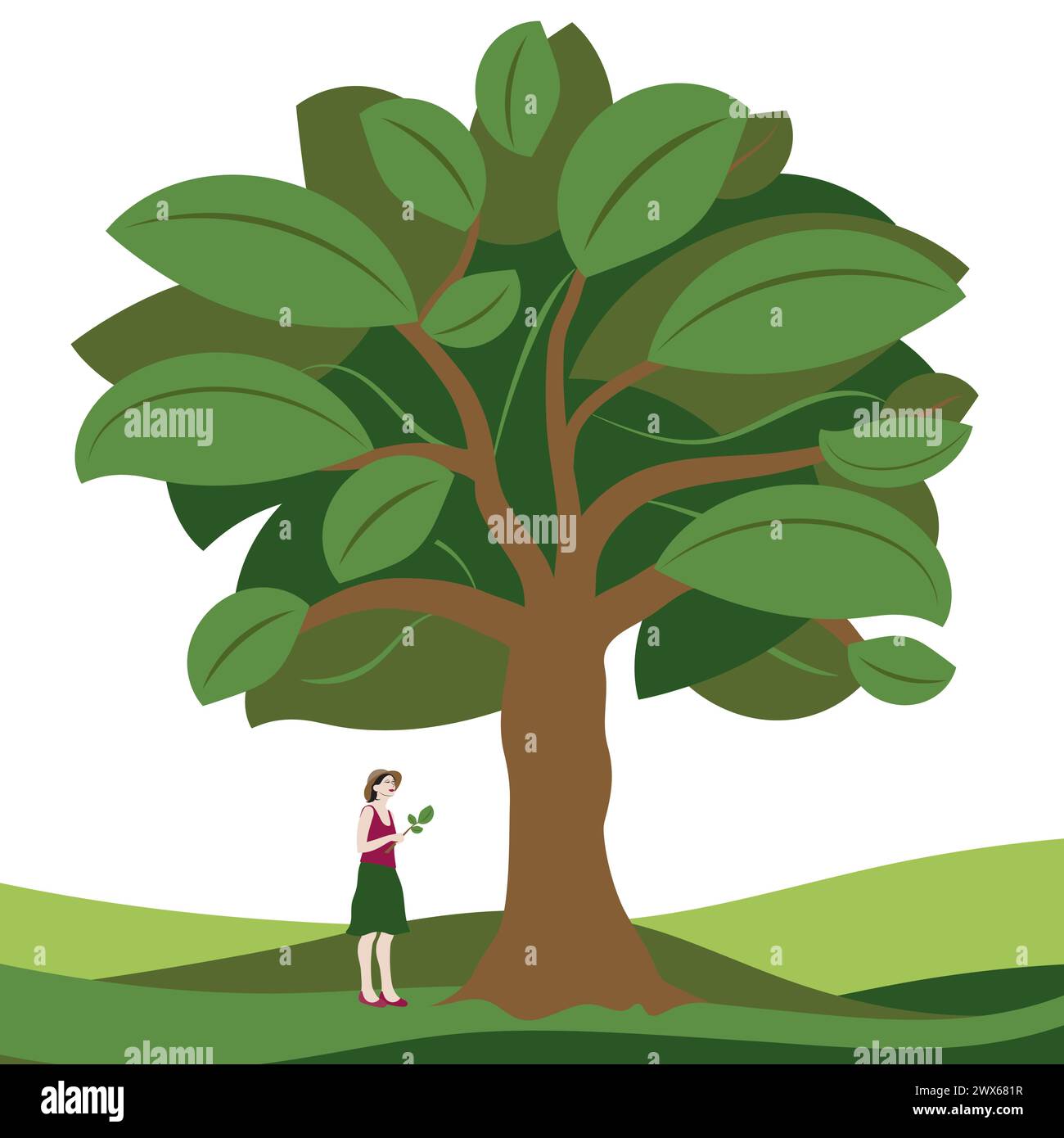 Woman Up In A Tree Stock Vector Images Alamy woman-up-in-a-tree-stock-vector-images-alamy