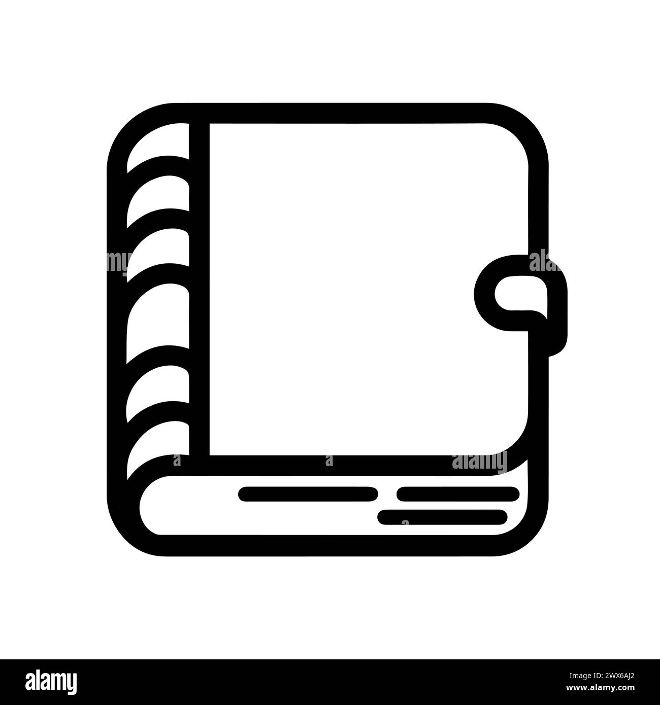 Book icon. Black linear book icon isolated on a white background ...