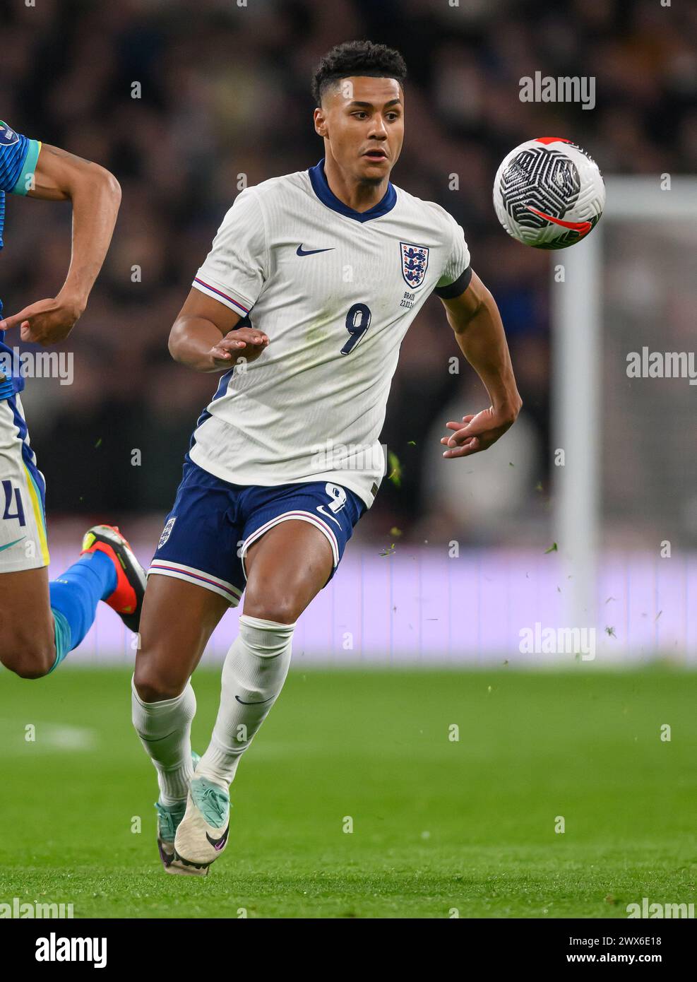 23 Mar 2024 - England v Brazil - International Friendly - Wembley Stadium. England's Ollie Watkins in action against Brazil.  Picture : Mark Pain / Alamy Live News Stock Photo