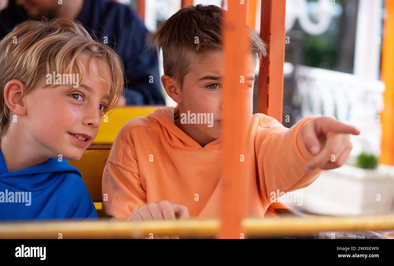 Child riding train hi-res stock photography and images - Alamy