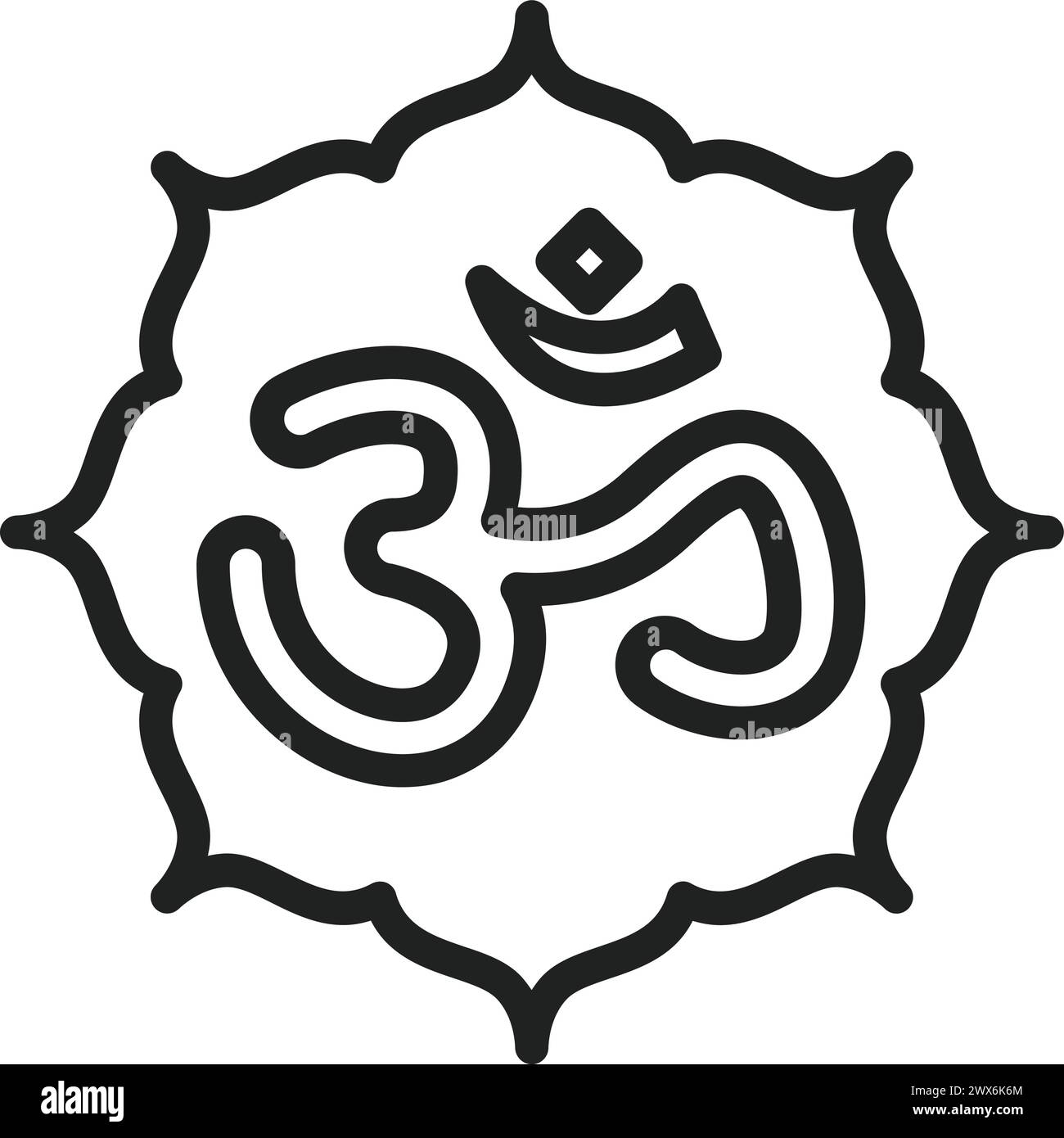 Om icon vector image. Suitable for mobile application web application and print media. Stock Vector