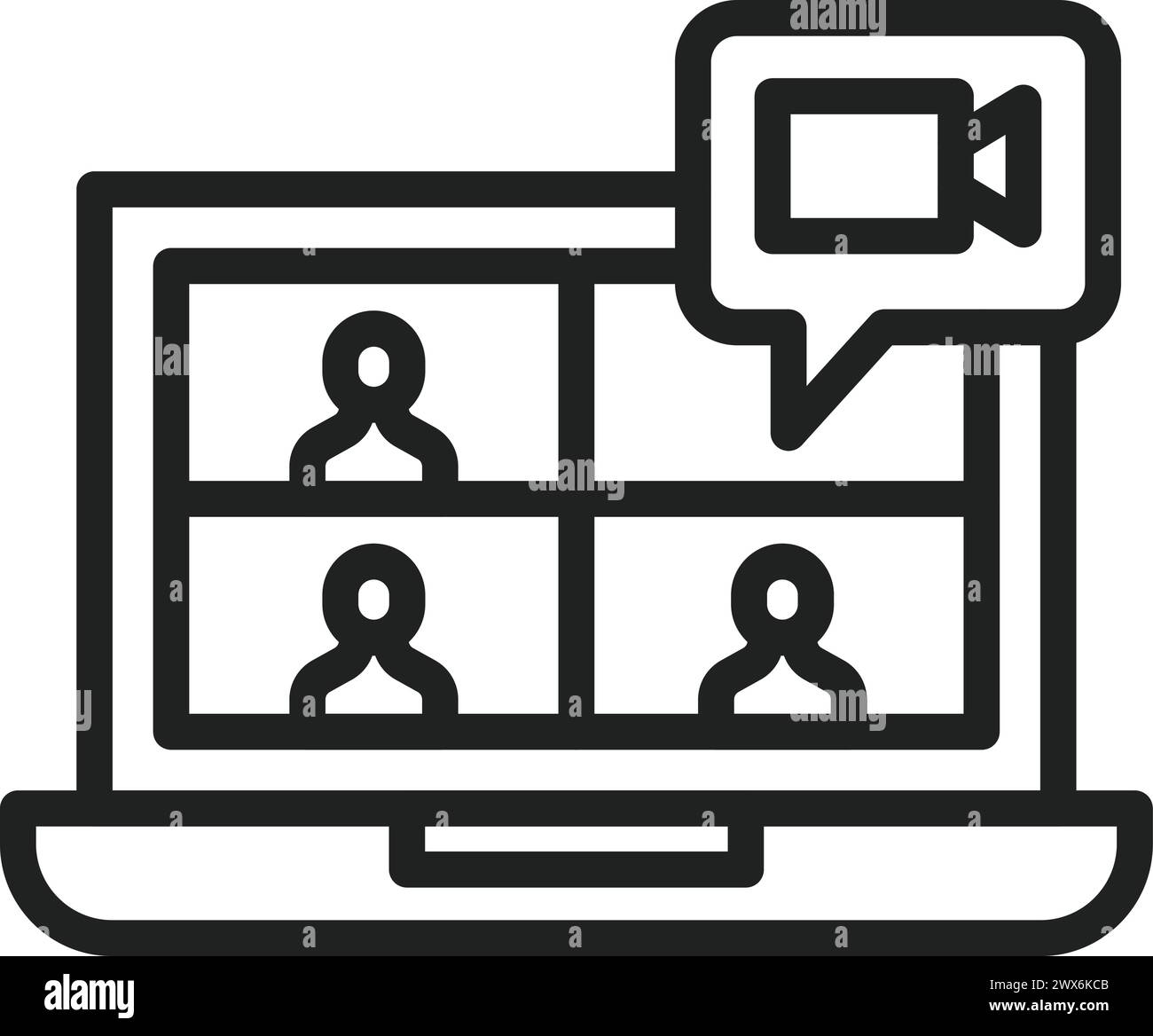 Online Meeting icon vector image. Suitable for mobile application web application and print media. Stock Vector