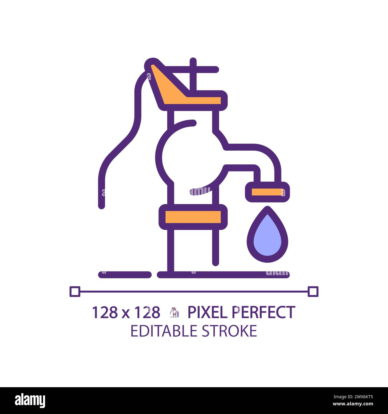 Well pump RGB color icon Stock Vector