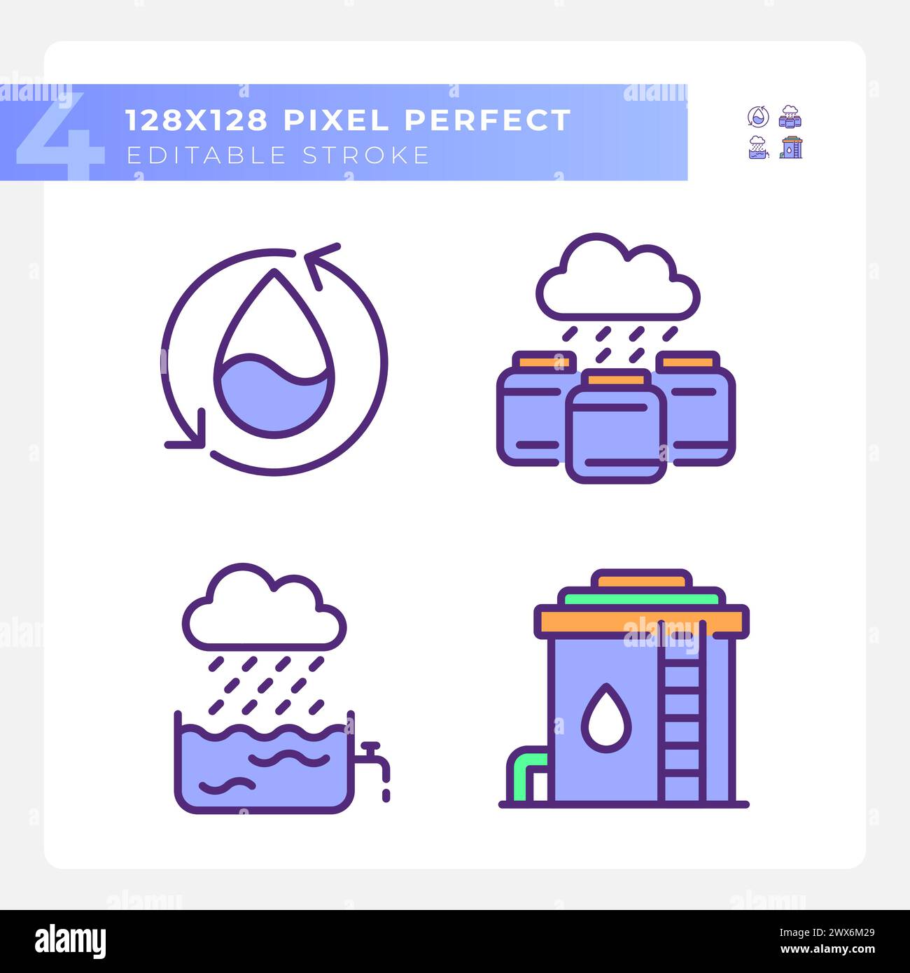Recycling rainwater icon hi-res stock photography and images - Alamy
