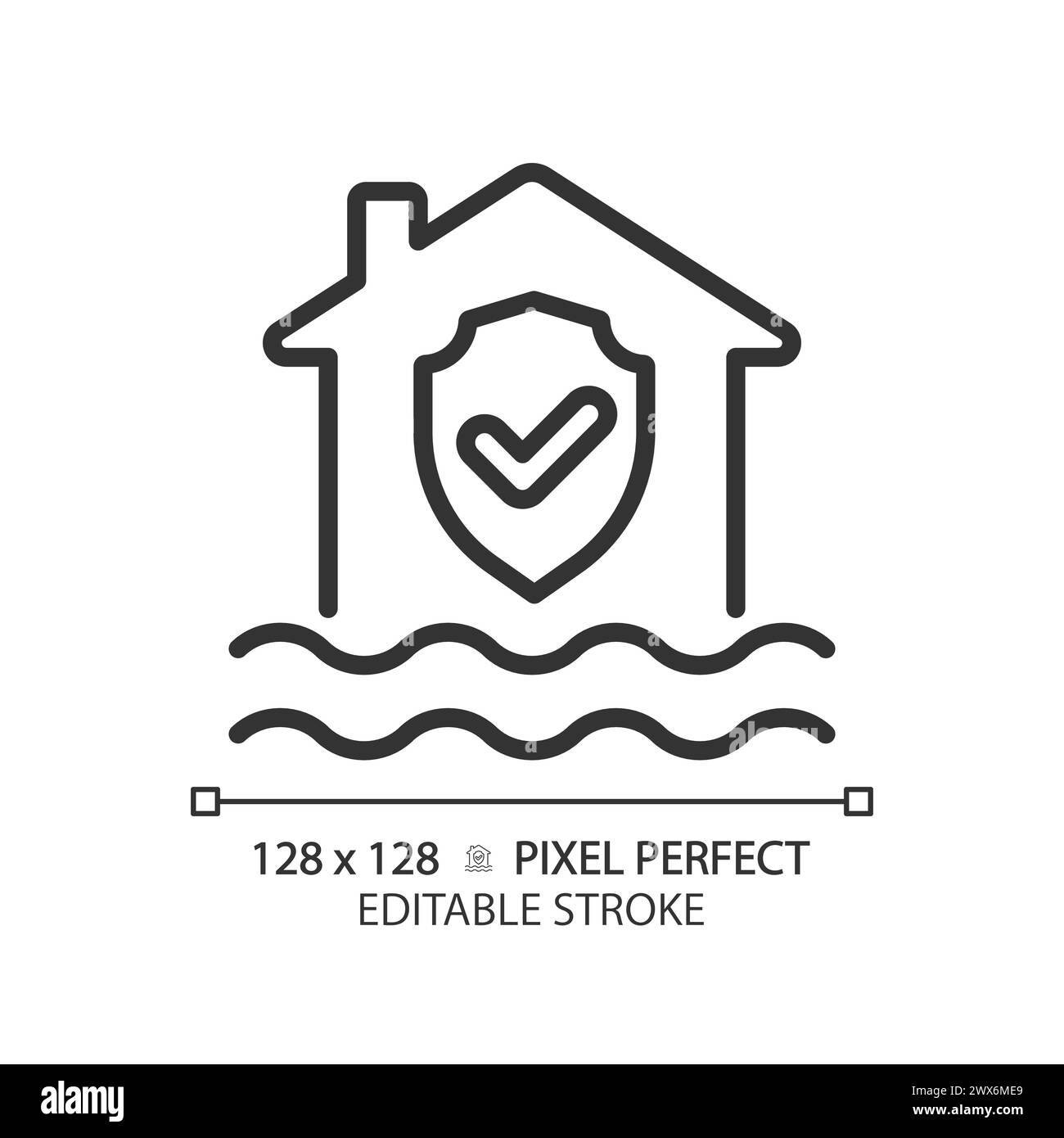 Flood protection linear icon Stock Vector