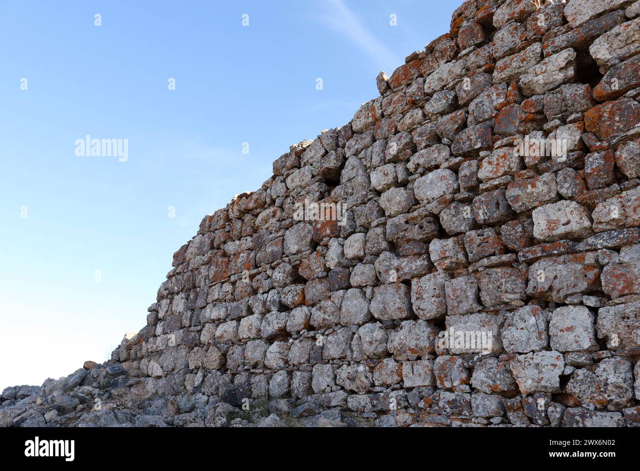 wall remaining from castle ruins Stock Photo