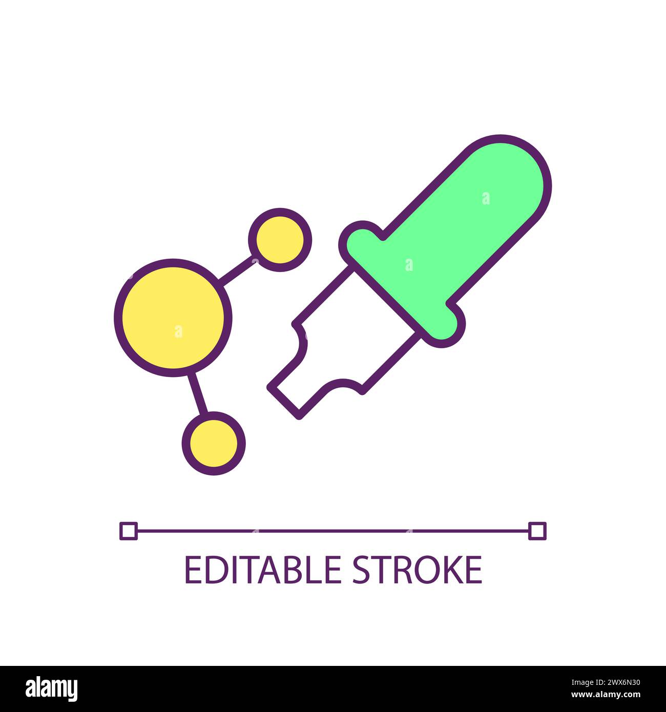 Molecular connections editing RGB color icon Stock Vector