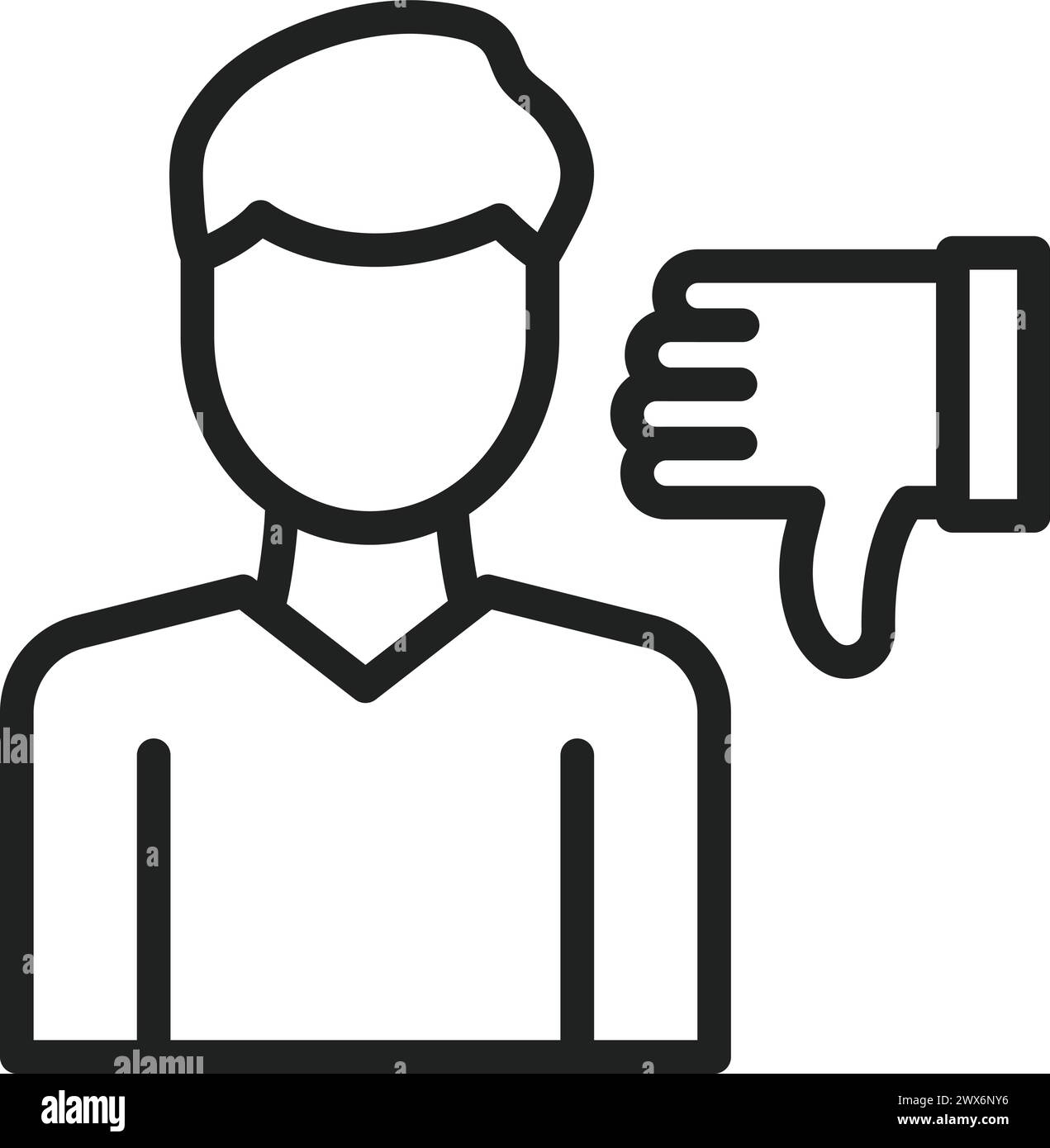 Person Dislike icon vector image. Suitable for mobile application web application and print media. Stock Vector