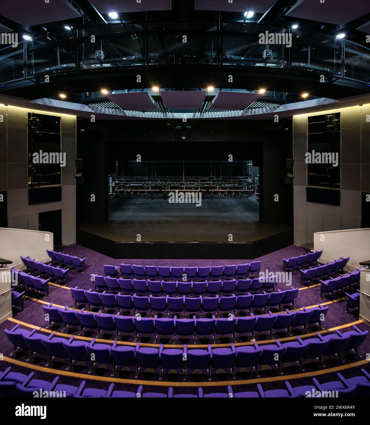 A view of the Brindley Theatre, Runcorn, UK from the back towards the ...