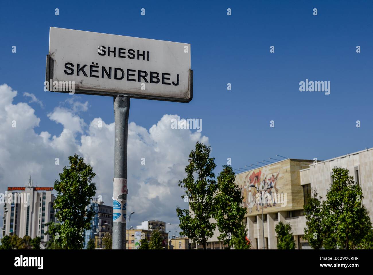 Skanderbeg Square, Tirana, Albania. Named after the Albanian national hero Gjergj Kastrioti Skënderbeu Stock Photo