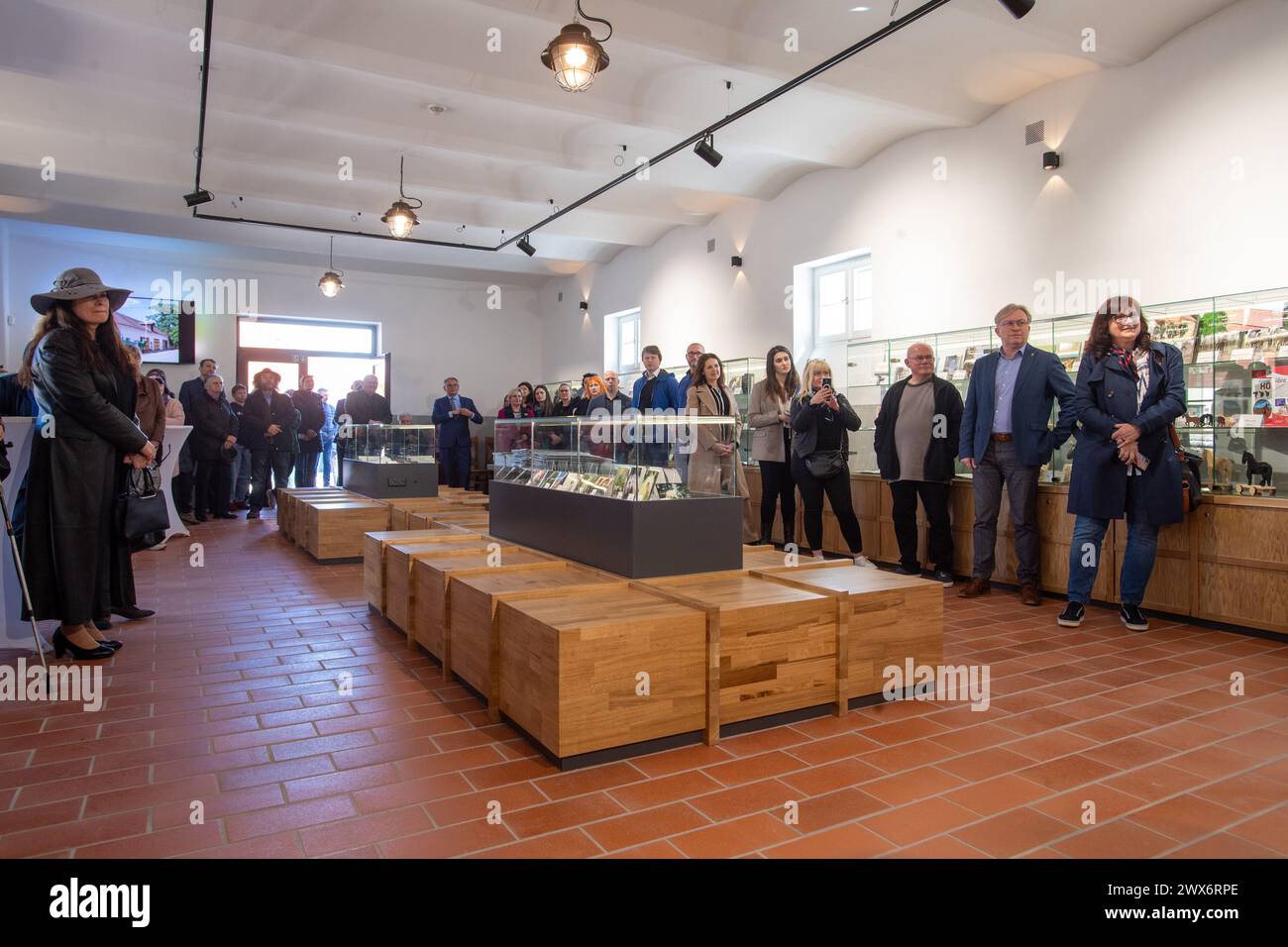 Kladruby Nad Labem, Czech Republic. 28th Mar, 2024. Opening of the renovated listed buildings, which will become the new visitor centre of the National Stud in Kladruby nad Labem, Czech Republic, on March 28, 2024. Credit: Josef Vostarek/CTK Photo/Alamy Live News Stock Photo