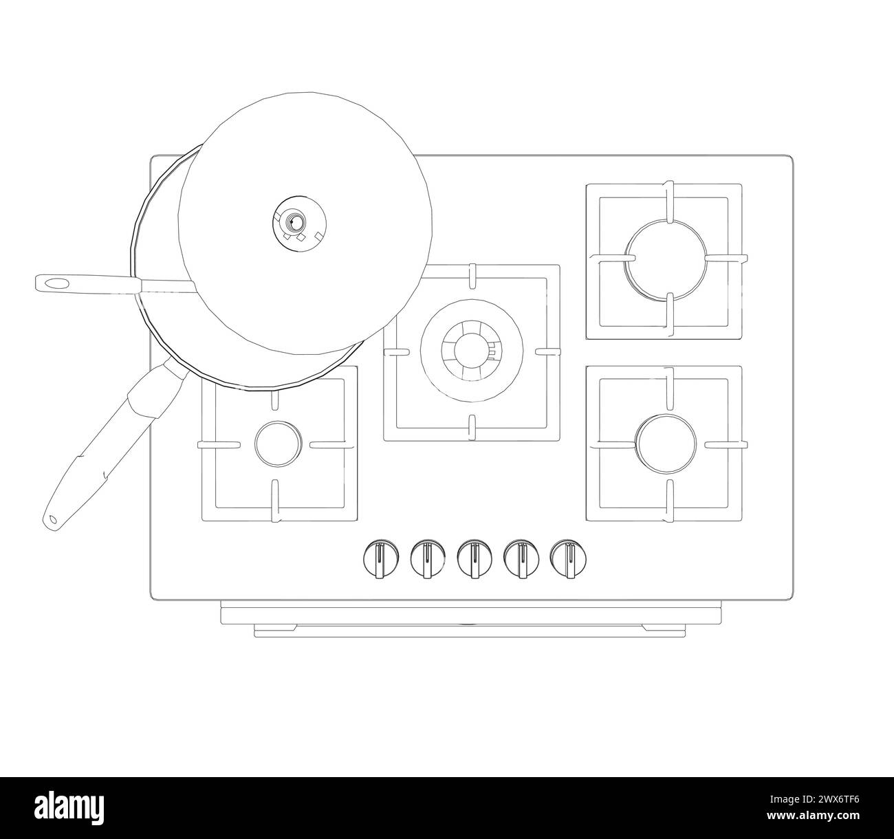 Stove top view Stock Vector Images Alamy