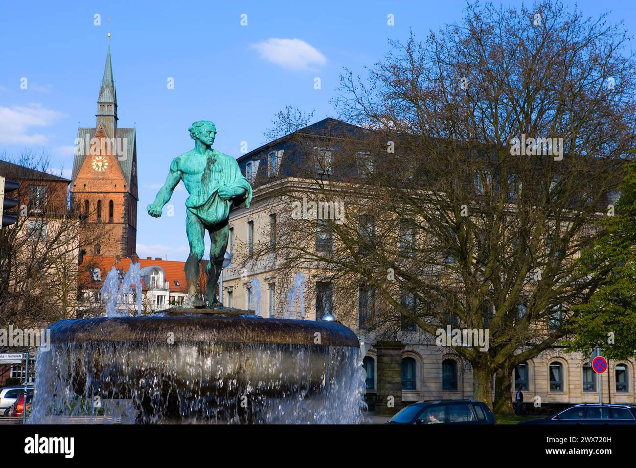 Duve fountain, Hanover, Lower Saxony, Germany, Europe Stock Photo