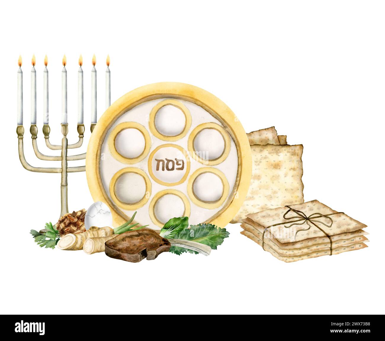 Passover Greeting Card. Lets Celebrate Seder Pesach Invitation Greeting Card Template Or Holiday Flyer Happy Passover Background Vector 2pjmg30