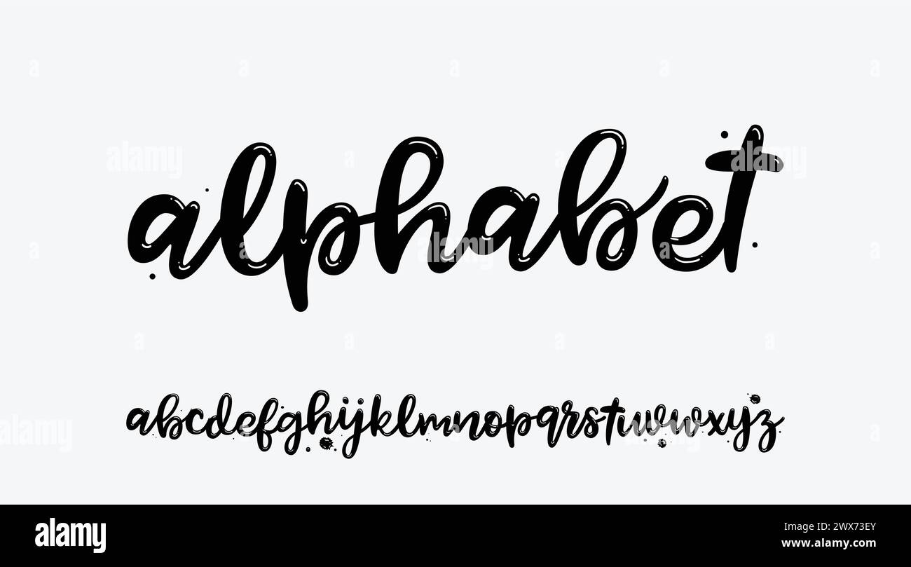 Vector Letters Lettering font isolated on white background. Texture alphabet. Vector ...