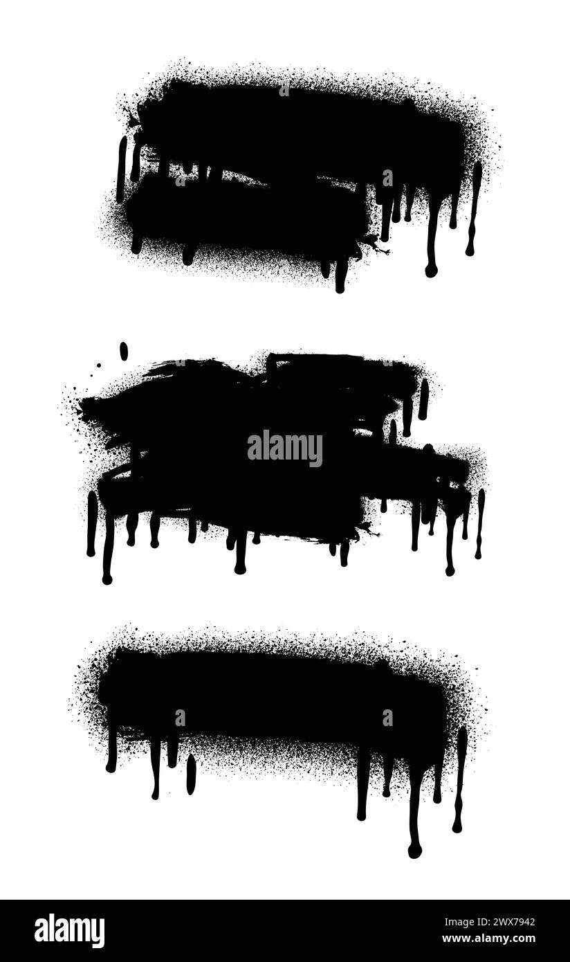 Spray Paint Abstract Vector Elements isolated on White Background ...