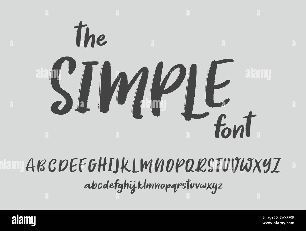 Vector hand drawn alphabet isolated on white background. Brush painted ...