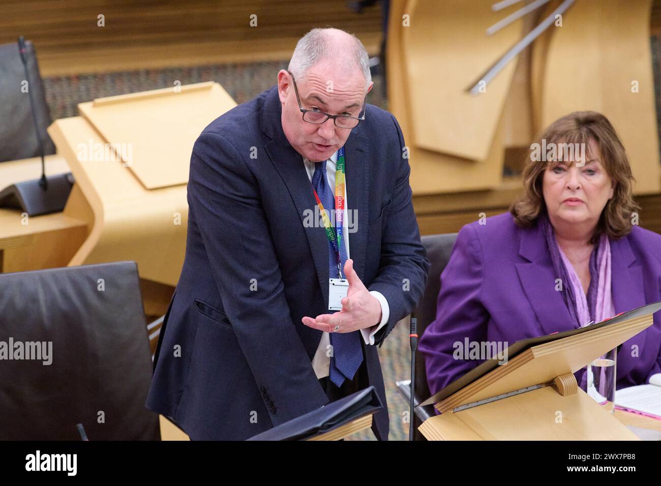 Edinburgh Scotland, UK 28 March 2024. Paul McLennan MSP at the Scottish ...