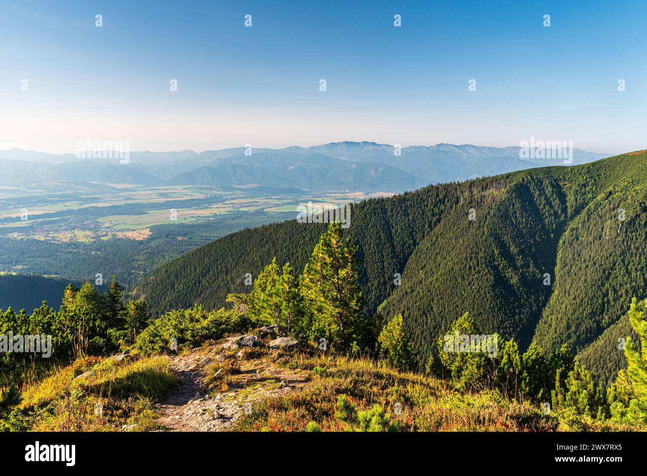 View to Nizke Tatry mountains from hiking trail bellow Nizny Ostredok hill in Otrhance mountain ridge in Zapasdne Tatry mountains in Slovakia Stock Photo Alamy
