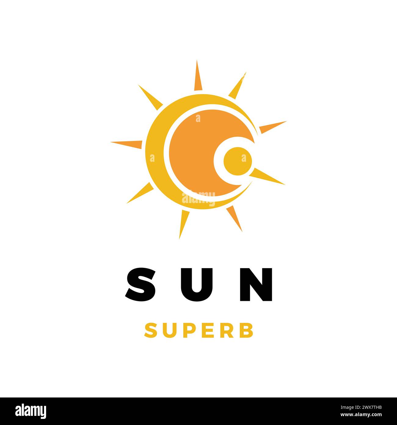 Sun Icon Logo Design Template Stock Vector