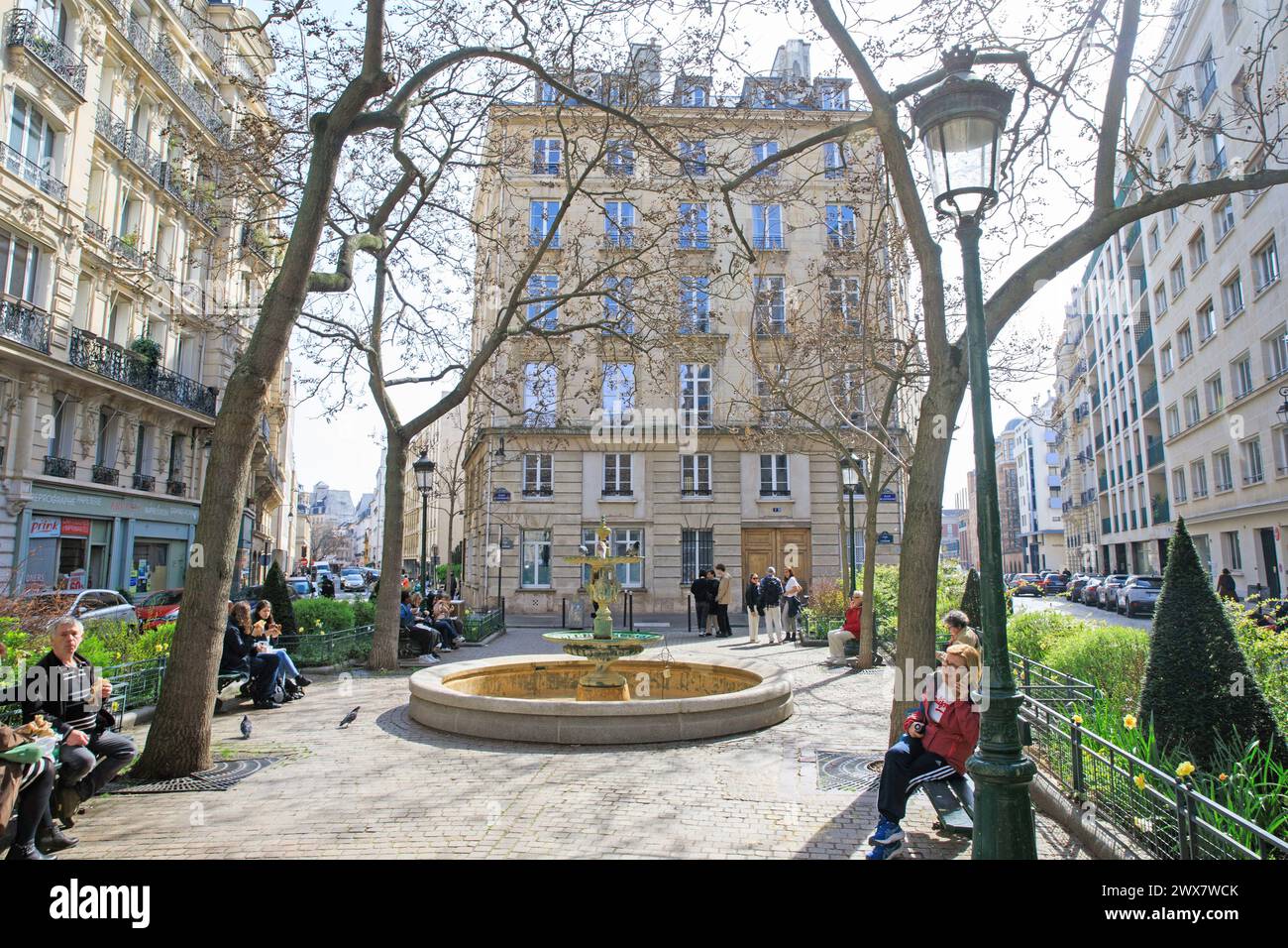 France, Ile-de-France region, 5th arrondissement, place de l'Estrapade, filming location for the 'Emily in Paris' series. 21 March 2027 Stock Photo