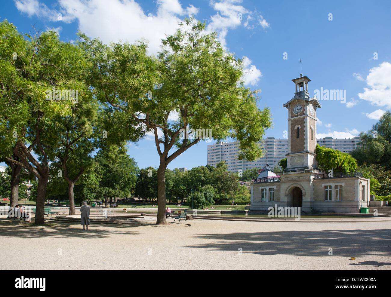 Paris, Parc Georges Brassens (park), beffroi Stock Photo - Alamy