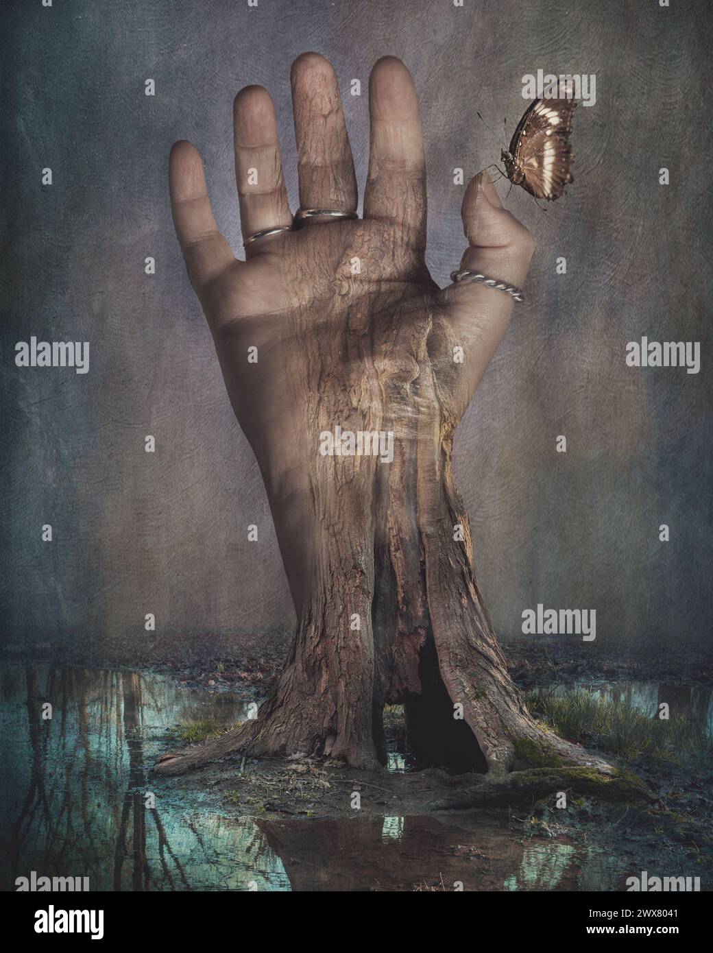 Time for change! Composite art featuring a hand emerging from the ...