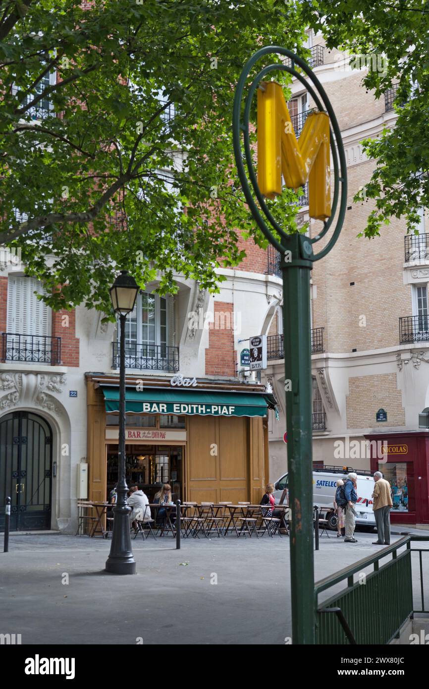 Paris, porte de Bagnolet, Place Edith Piaf, 20th arrondissement, rue Belgrand and rue du