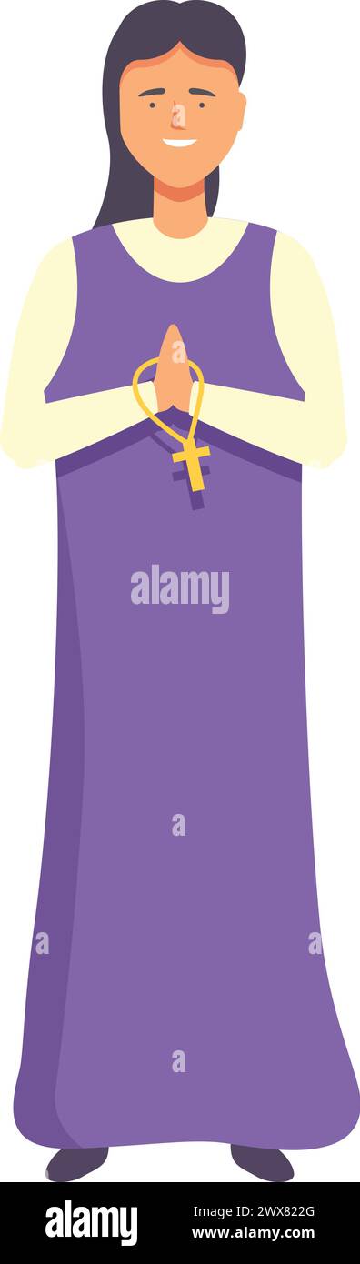 Christ religion girl icon cartoon vector. Religion education. Festival ...