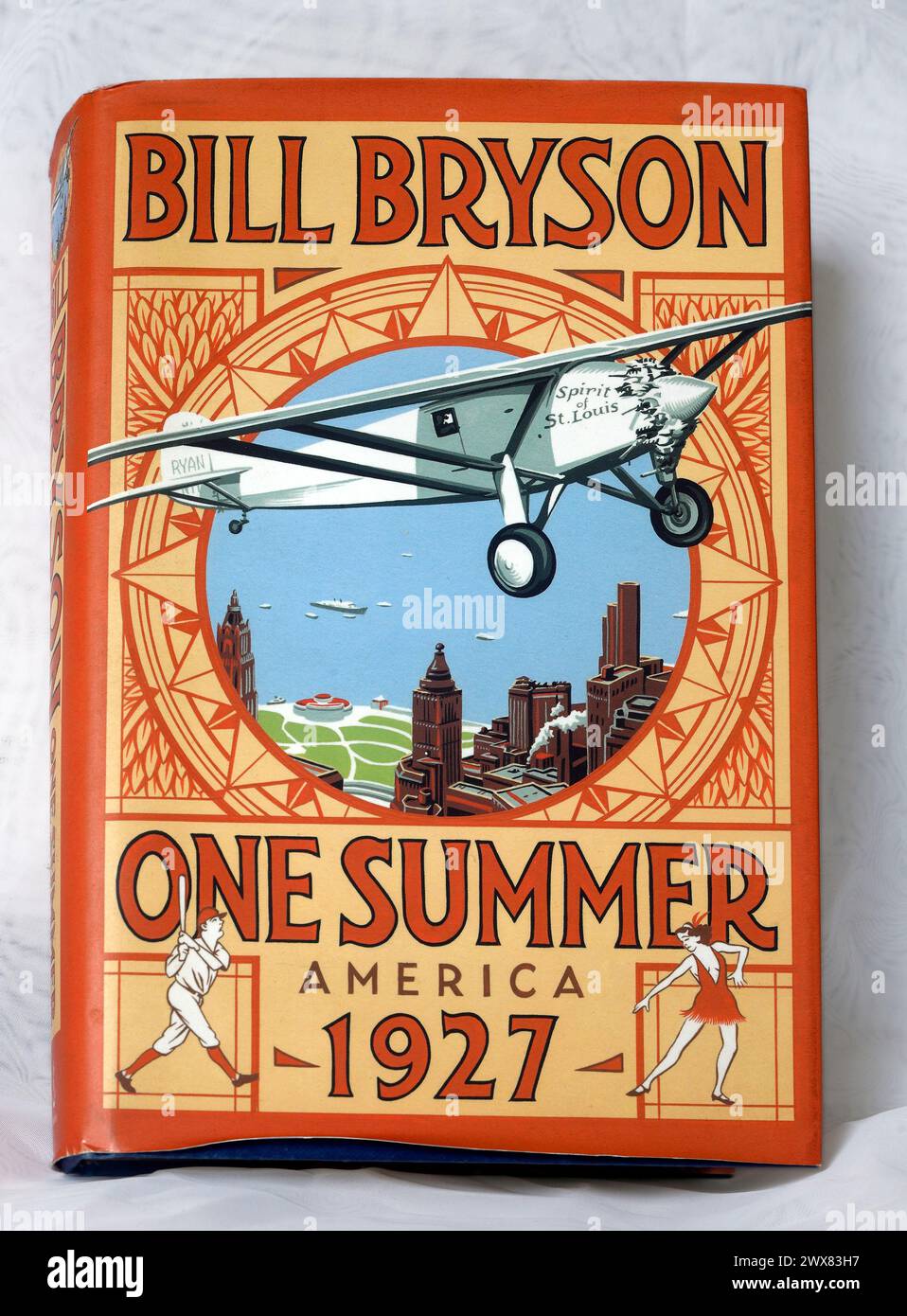 One Summer, America 1927 by Bill Bryson. Studio set up of a book cover on pale background. Stock Photo