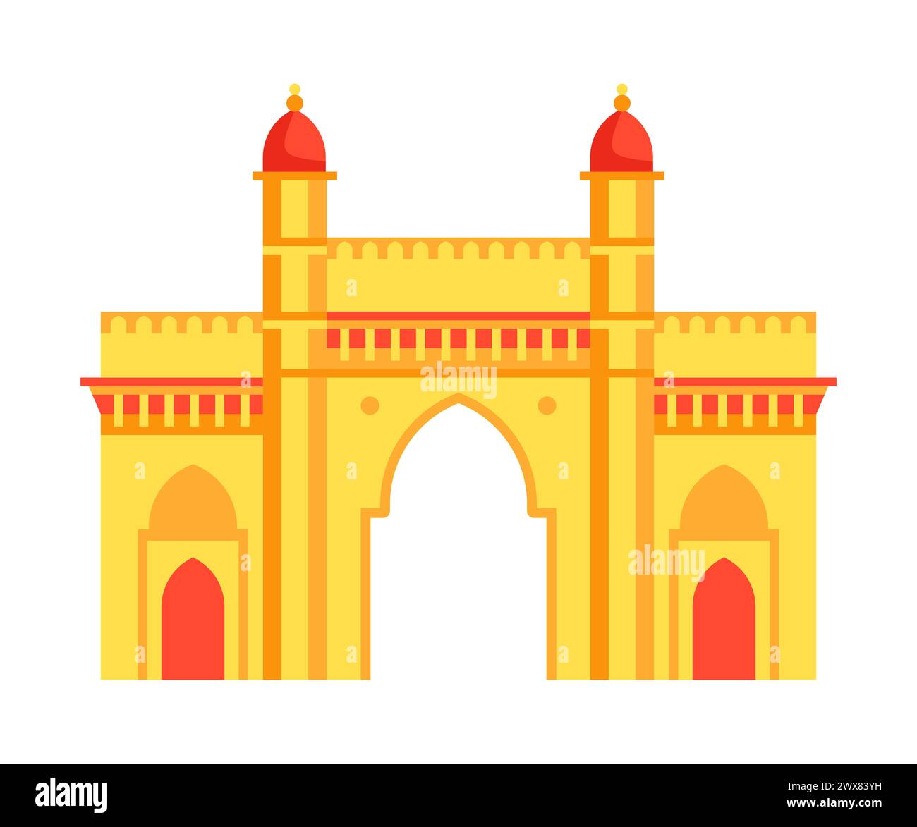 Lal Qila or Red Fort - modern flat design style single isolated image Stock Vector