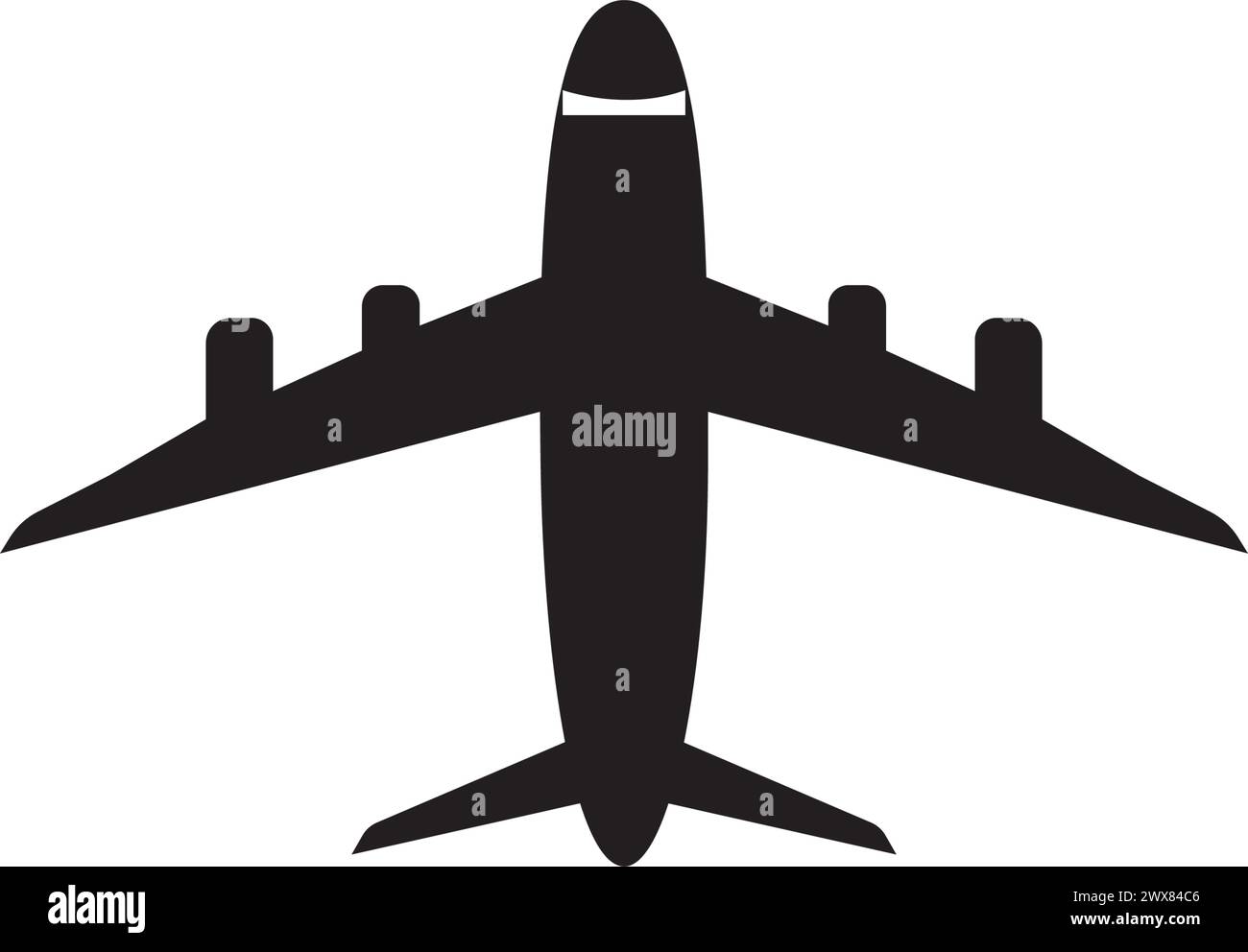 Airplane logo icon emblem template Black and White Stock Photos ...